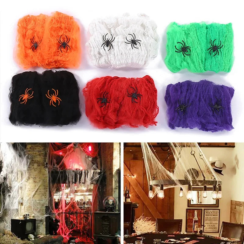 Stretchy Halloween Spider Web Cobweb Decoration
