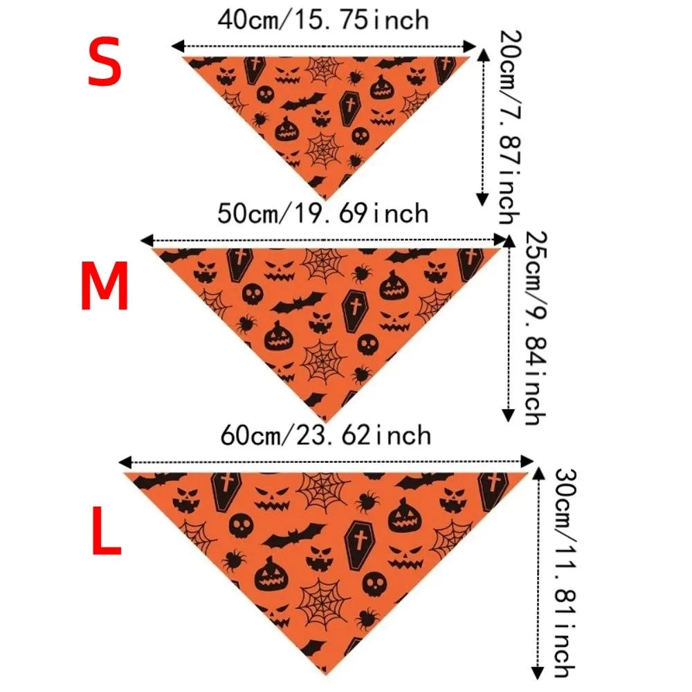 Halloween Pet Bandana, Ghost & Pumpkin Print