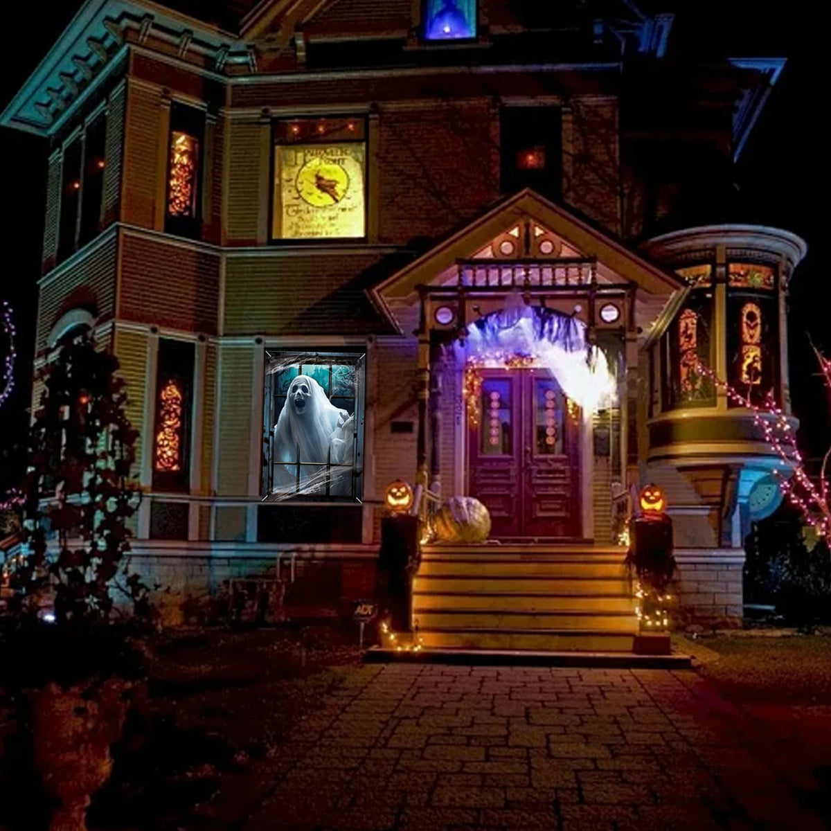 Halloween Ghost & Cobweb Window Clings, Set of 6