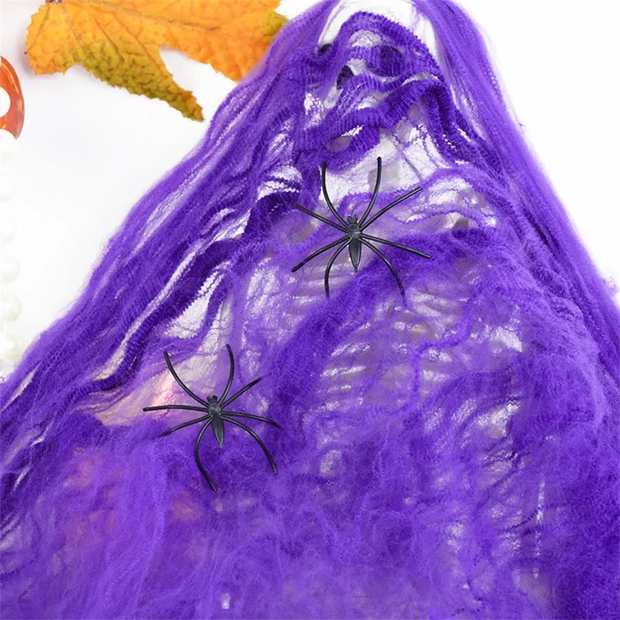 Stretchy Halloween Spider Web Cobweb Decoration