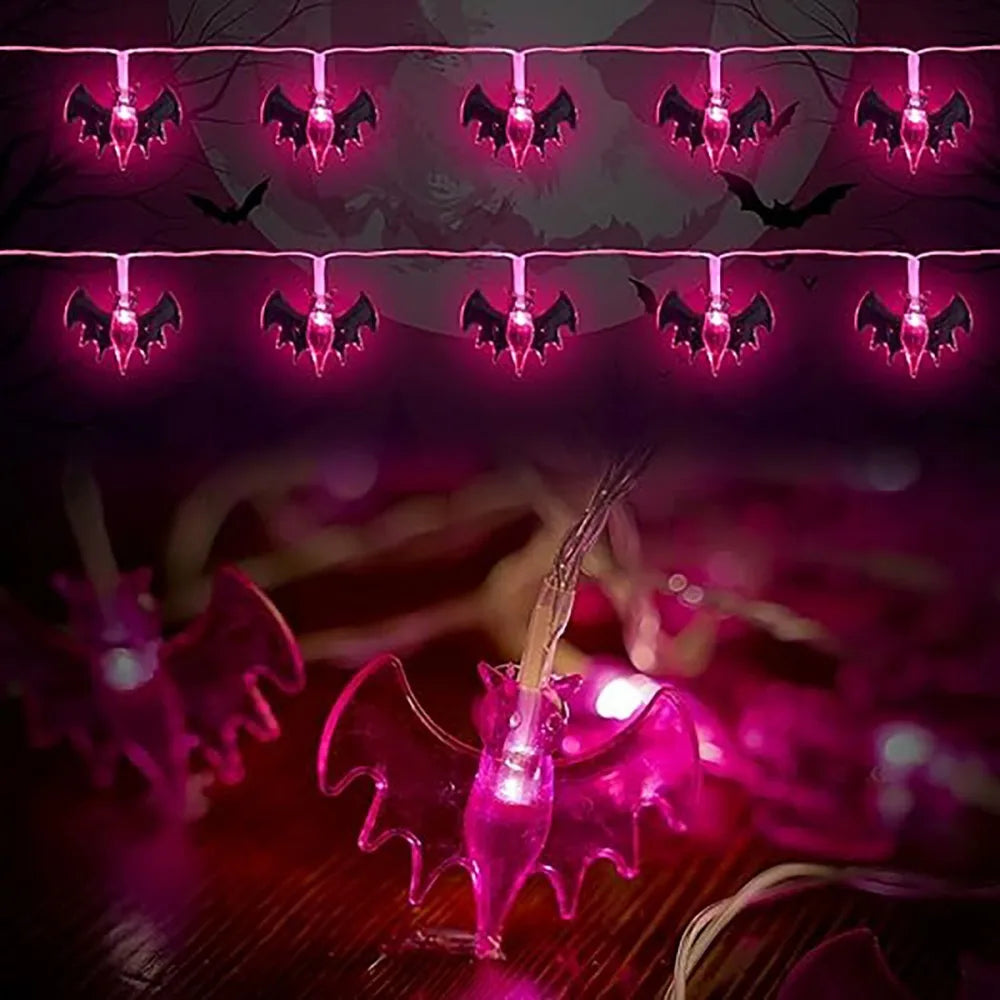 Halloween Bat String Lights, Battery-Powered (10 or 20 LED)