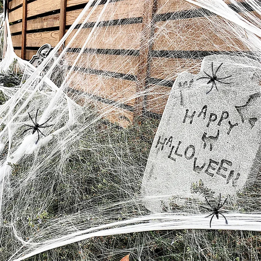 Stretchy Halloween Spider Web Cobweb Decoration